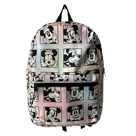 Disney Minnie Mouse Bioworld Pink Rainbow Large Backpack NEW - Picture 2 of 3